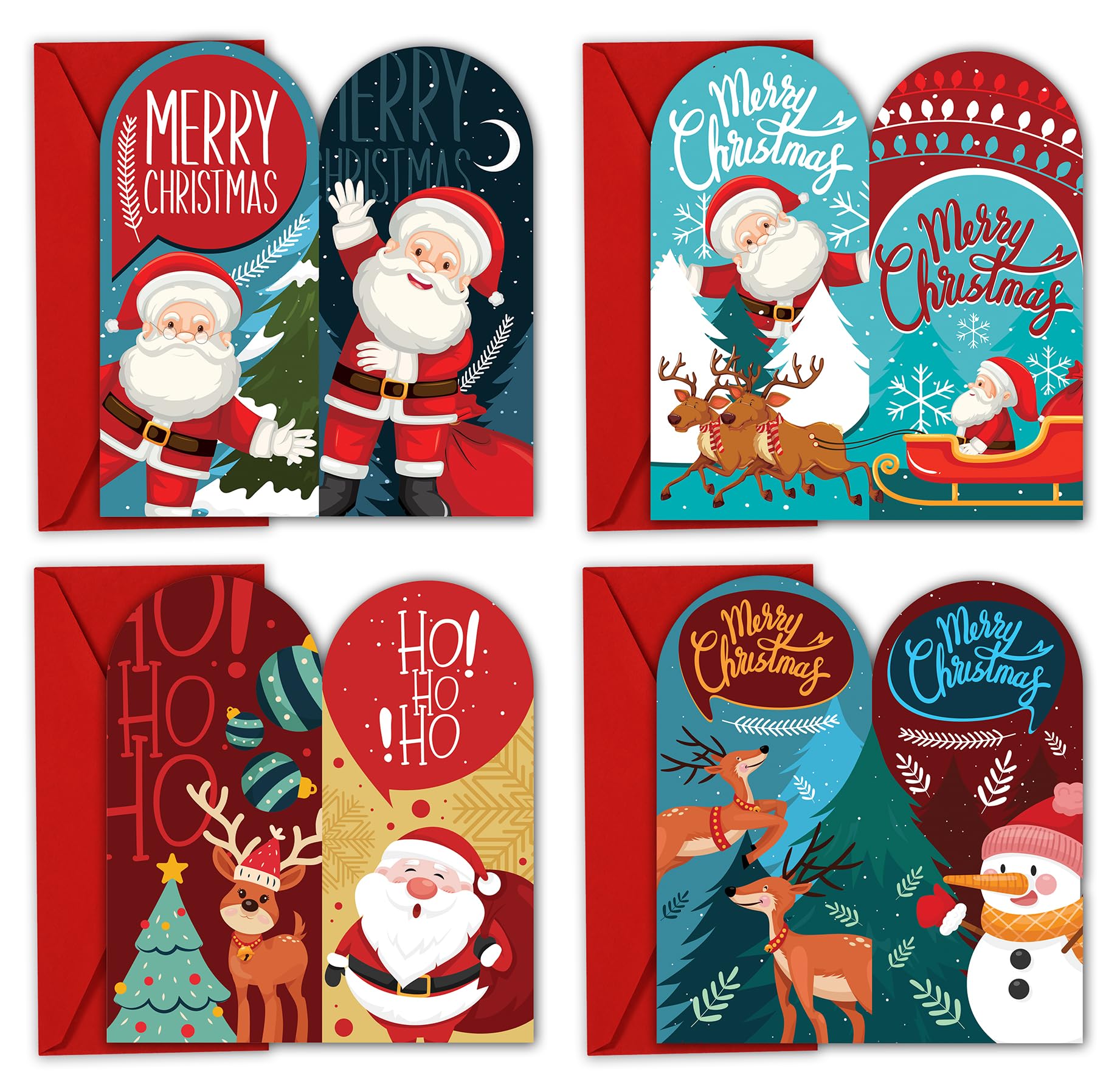 Christmas Money Wallet and Envelopes for Cash Gifts 4/12/24 Pack, Xmas Greeting Cards Multipack