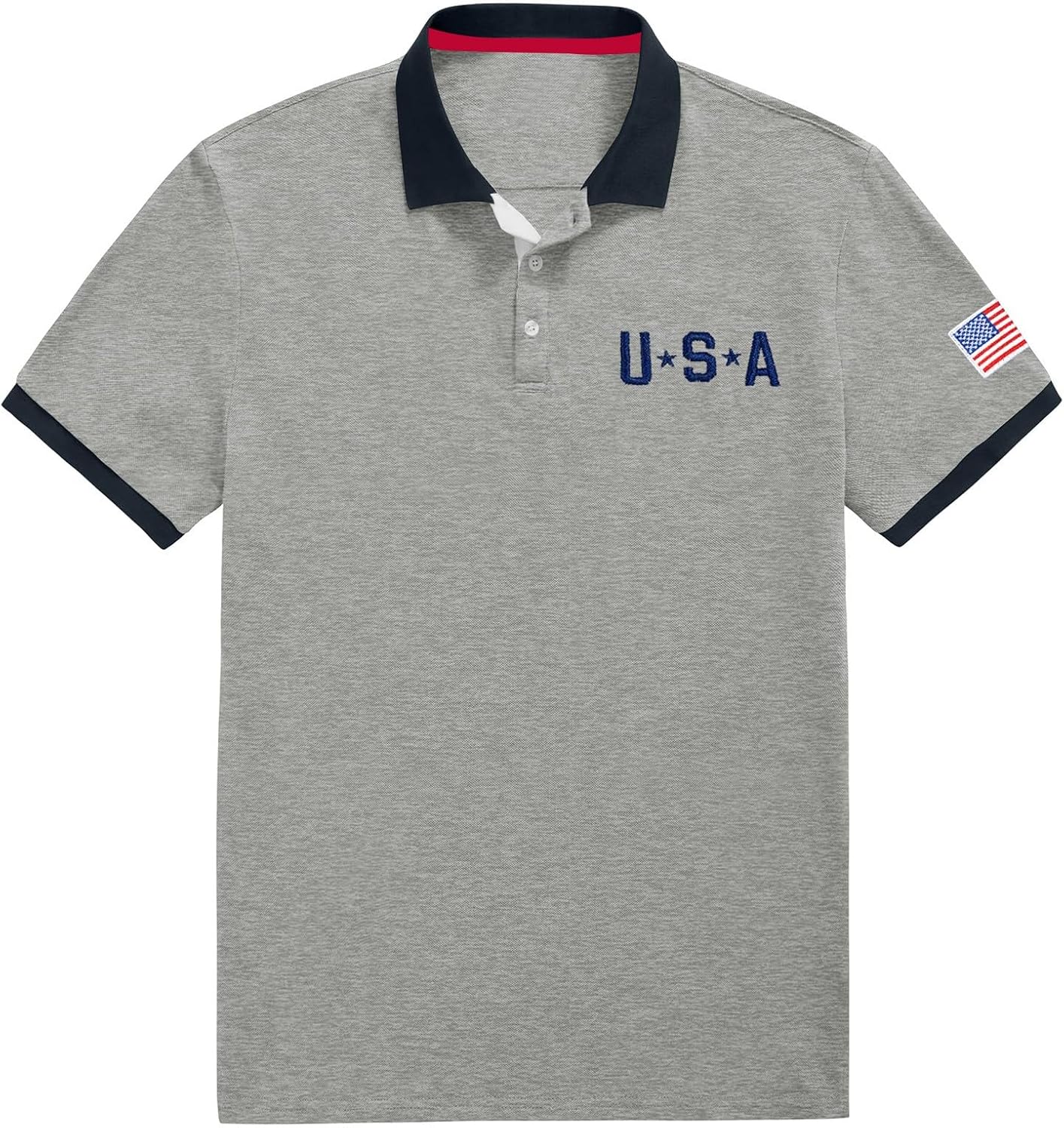 Men's American Flag Golf Shirts 4th of July Outfits Plus Size Business Casual Tee Men Plus Size USA Patriotic Tshirts