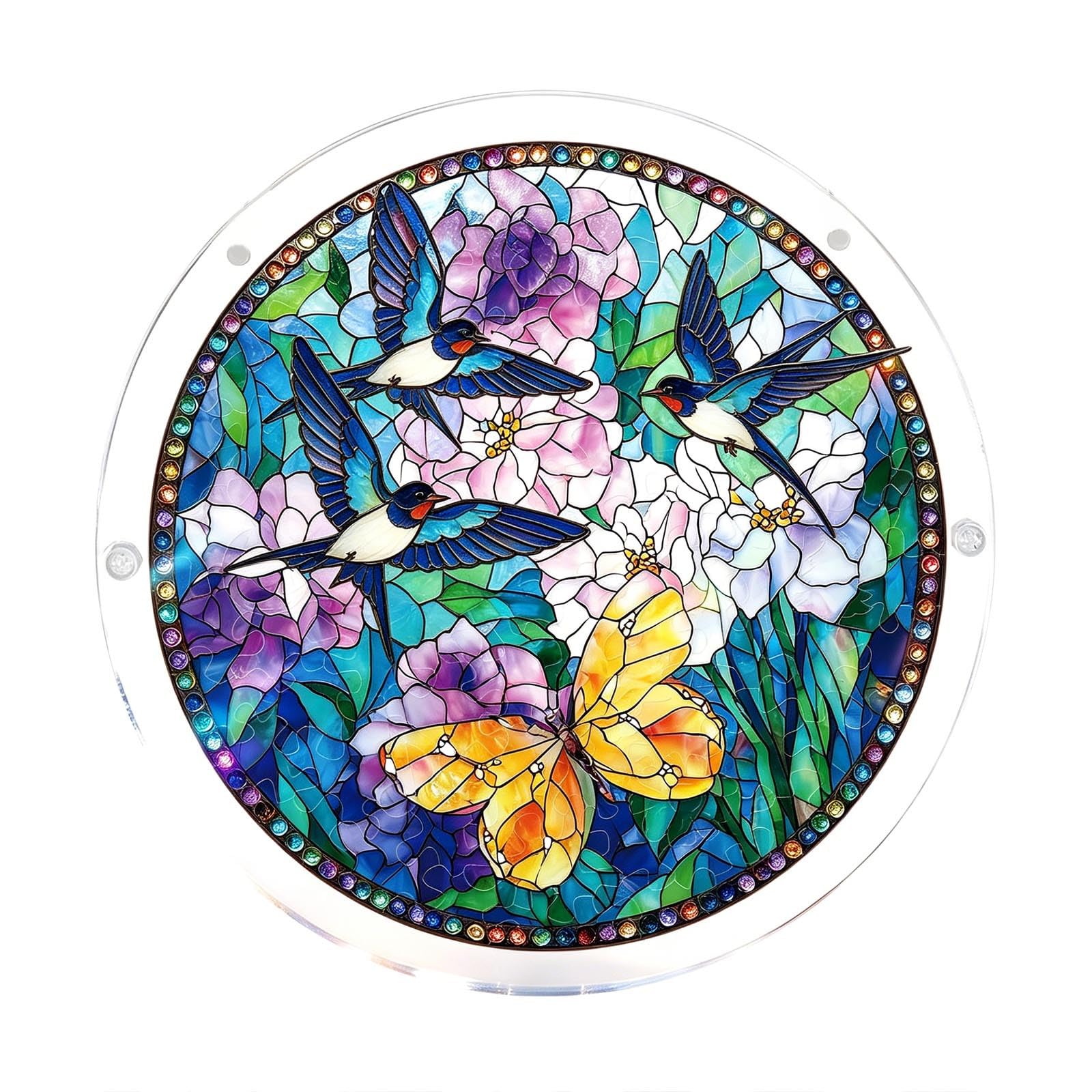 Sun Acrylic Catcher Puzzles, Tree of Radiant Glass Puzzle,Sun Acrylic Catcher Puzzles for Doors Garden, Mother's Day Christmas Birthday Gifts for Women Men (Color-E)