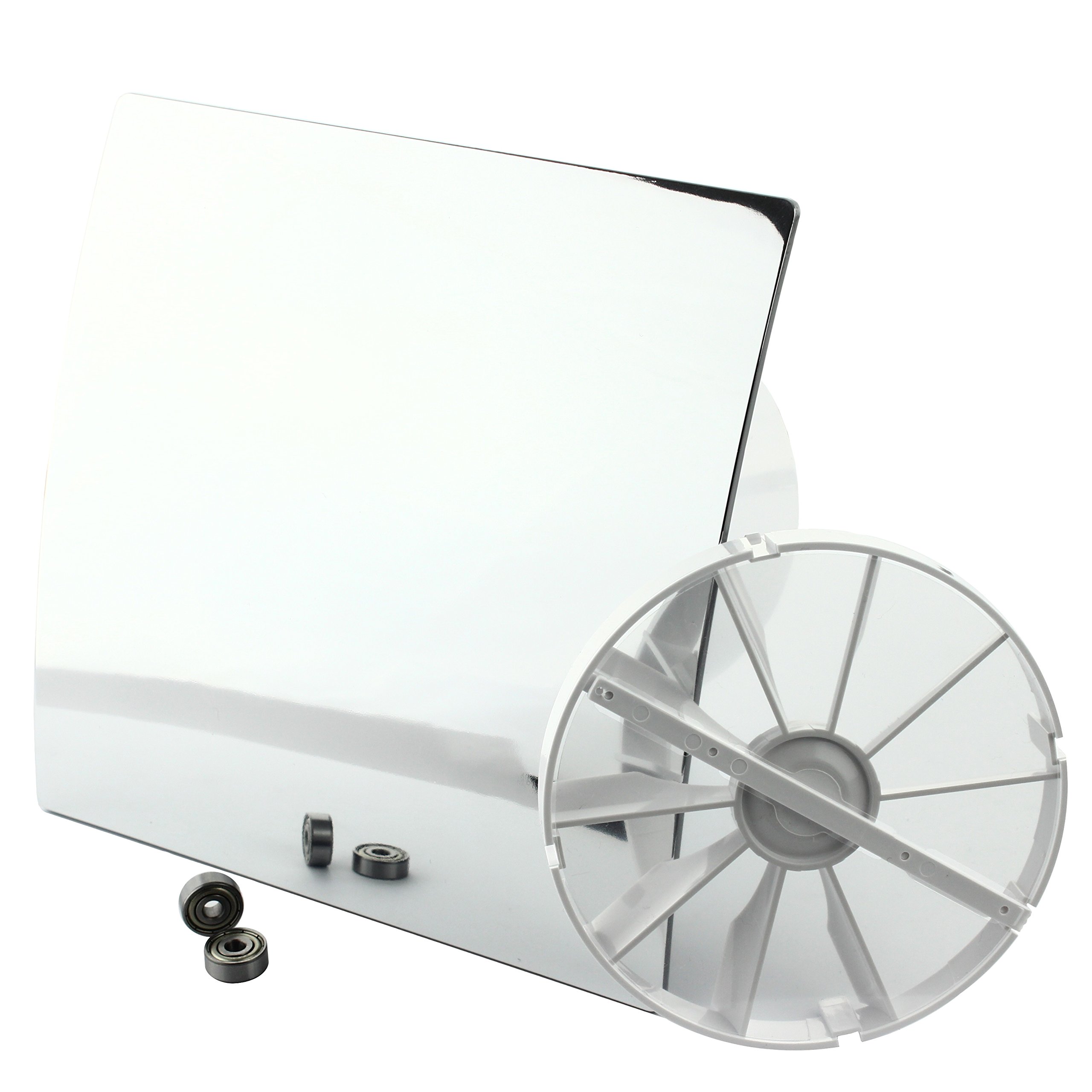 MKK - 18152-007 - DUO Design wentylator łazienkowy naścienny turbo klapa zwrotna łożysko kulkowe sterowane prędkością obrotową Ø 100 mm chrom/lustro