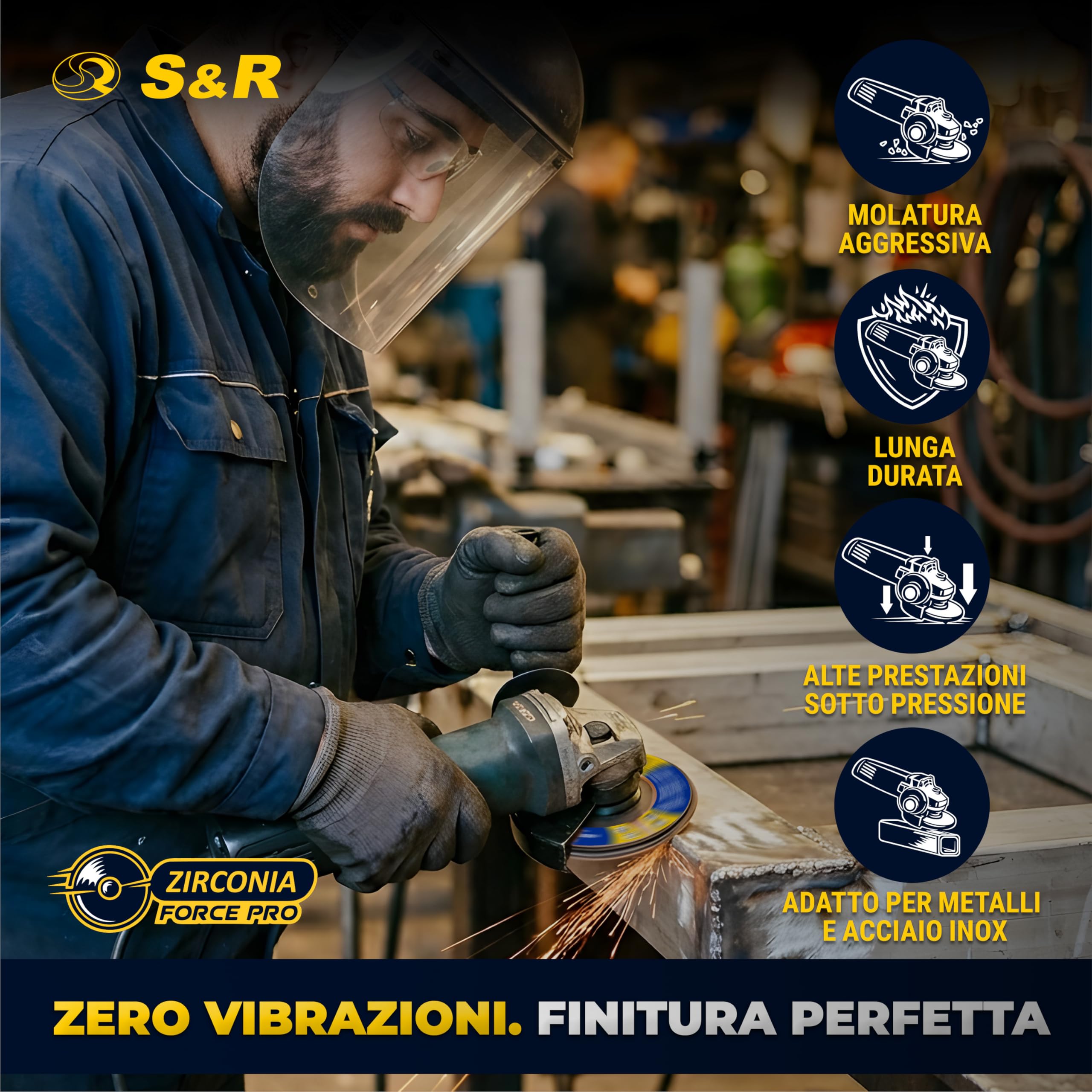 S&R 20 Dischi Lamellari 125mm Set Grana 40-60-80-120 | Corindone di zirconio per metalli duri · Rinforzo in fibra di vetro · Per sbavatura e rimozione ruggine