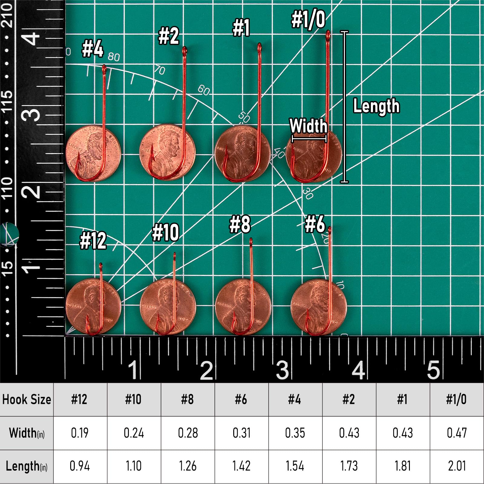 Dr.Fish 100 Pack Aberdeen Hooks Red Freshwater Fishing Hooks Extra Long Shank Light Wire Offset Bass Crappie Bream Panfish Bluegill #6