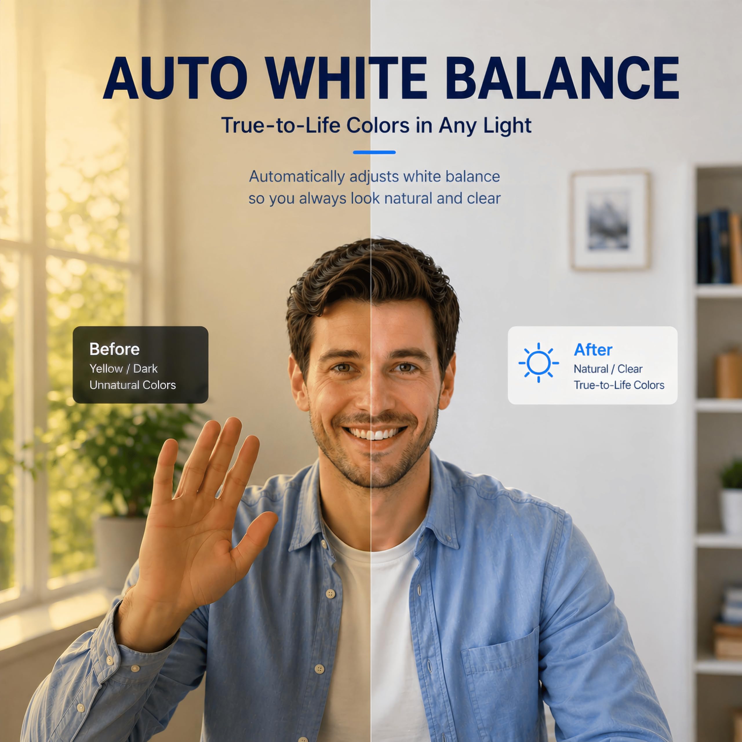 Cámara web de enfoque automático 4K para PC y portátil, cámara USB Plug & Play con micrófonos duales que reducen el ruido, mejora de poca luz, obturador de privacidad, compatible con trípode