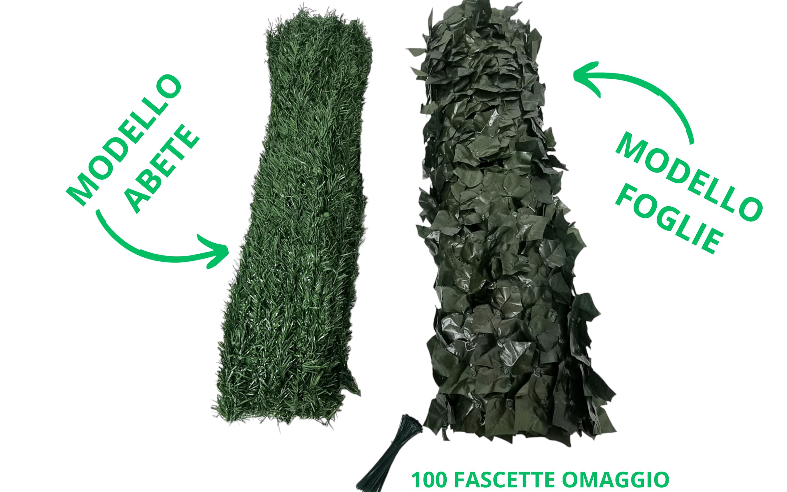 Pinto FERRAMENTA Siepe Finta Artificiale Ultra Coprente Rotolo Rete Frangivento Ornamentale Foglia Edera Sintetica Ringhiera Terrazzo Balcone Giardino Recinzione (Abete, 1X3mt)