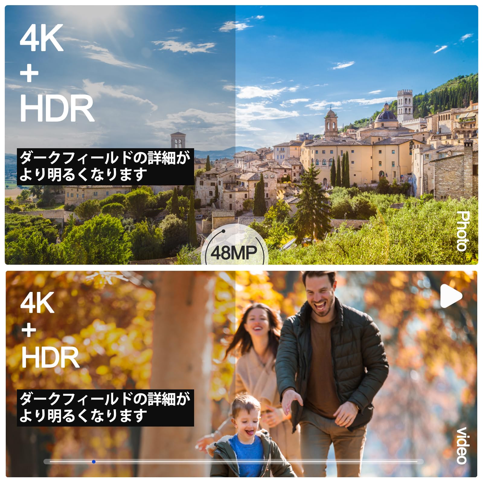 Amazon | NBD 4K 4800万画素 デジタルカメラ【マクロ+広角レンズ・16倍