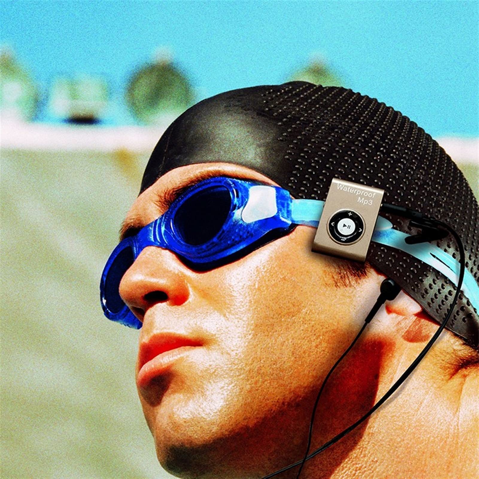 Waterdichte MP3-speler voor Zwemmen, 8 GB Geheugen, IPX8 Oplaadbare USB2.0-muziekspeler, voor Zwemmers, Watersporten en Onderwateractiviteiten (BLUE