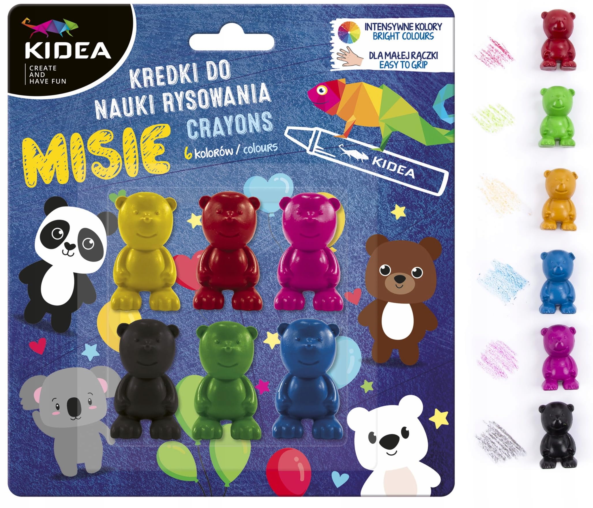 Learning Painters Bears Crayons 6 Colors Kidea, 5901130089840