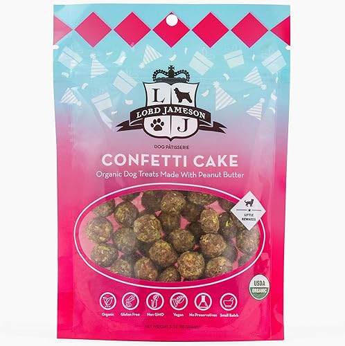 Confetti Cake - Golosinas para perros de raza pequeña, suaves y masticables, sabor PB y coco, entrenamiento y poca recompensa