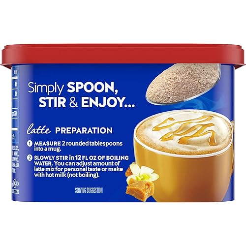 Vista 25 de Maxwell House International - Mezcla de café instantáneo de vainilla y caramelo con un estilo de cafetería (recipiente de 8.7 onzas)