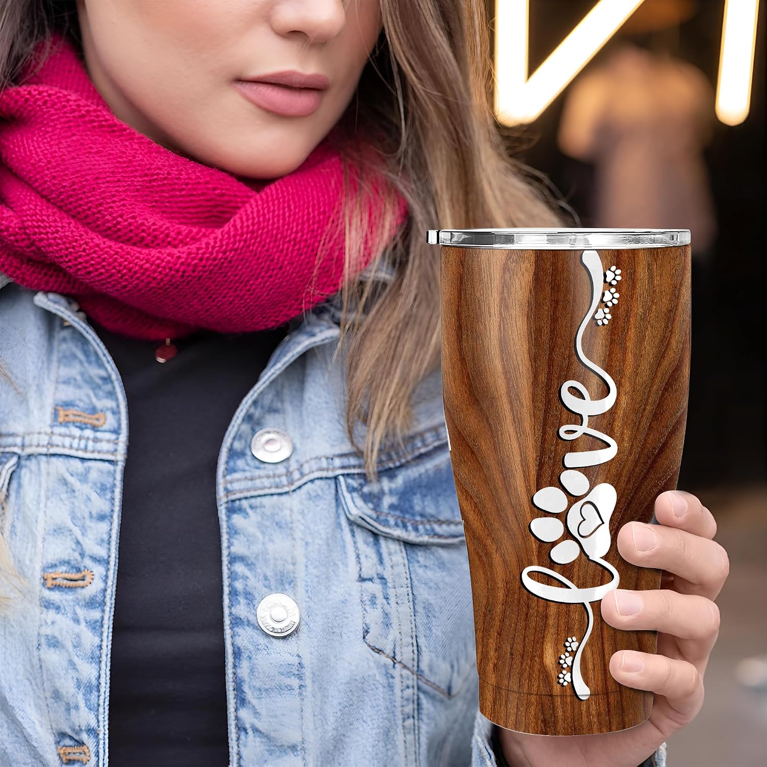 Hyturtle Personalized Dog's Photos 30 oz Tumbler Gifts for Dog Mom Dog Dad on Birthday Mother's Day Christmas - Dog Lover Gifts For Men Women - Custom Name 30oz Stainless Steel Tumbler Travel Cup
