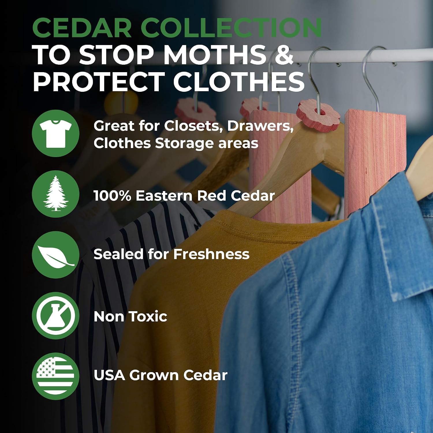 Professor Killamoth 61 Pack Cedar Blocks, Sachets, Rings, Balls - Stop Clothes Damage - The Ultimate Cedar Collection to Protect Your Clothes
