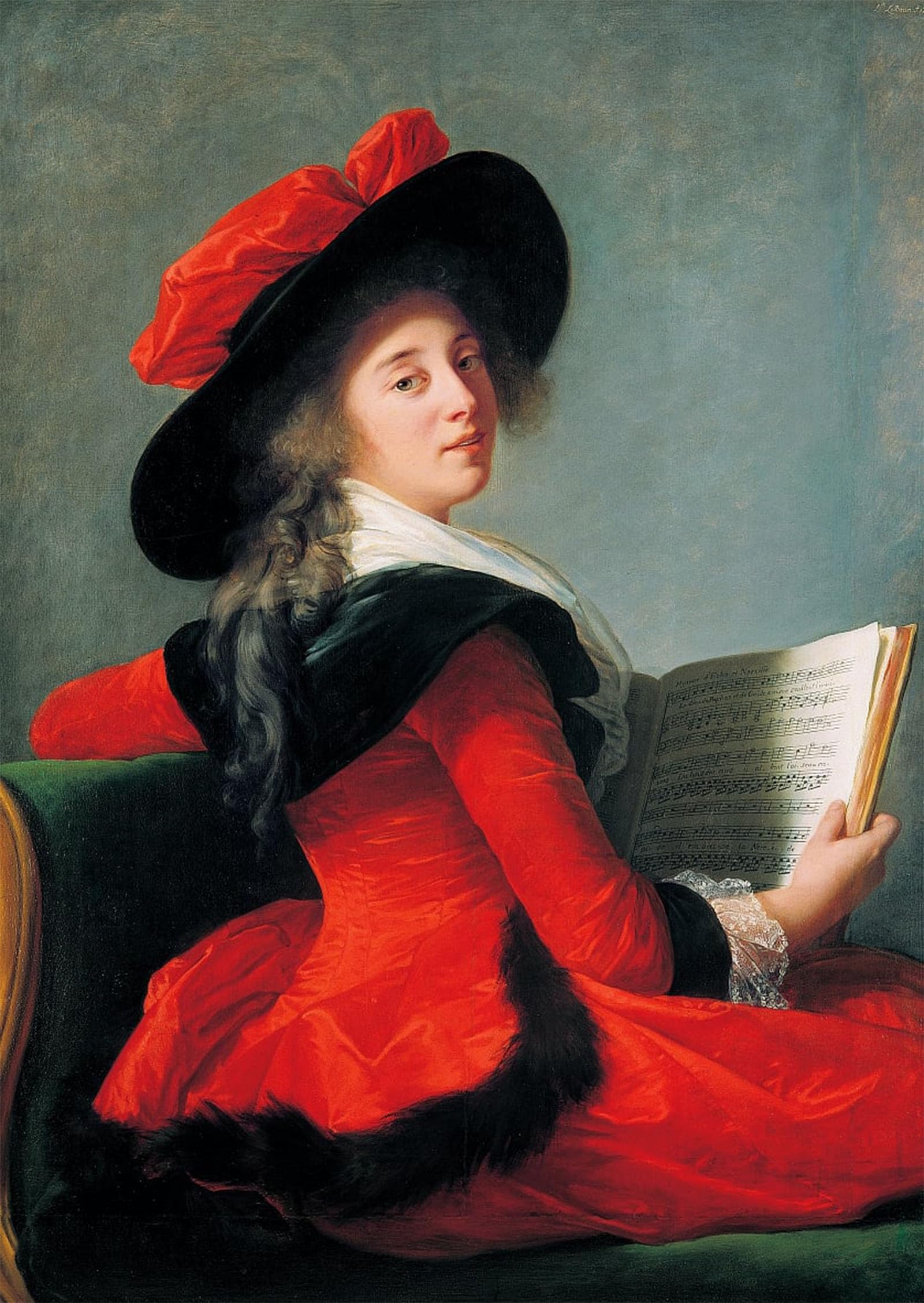 POSTERIIk Famous Animal Posters Vintage Picture Portrait of Baroness Crussol by Elisabeth Louise Vigee Lebrun Modern Wall Decor for Home Decor 60x90cm
