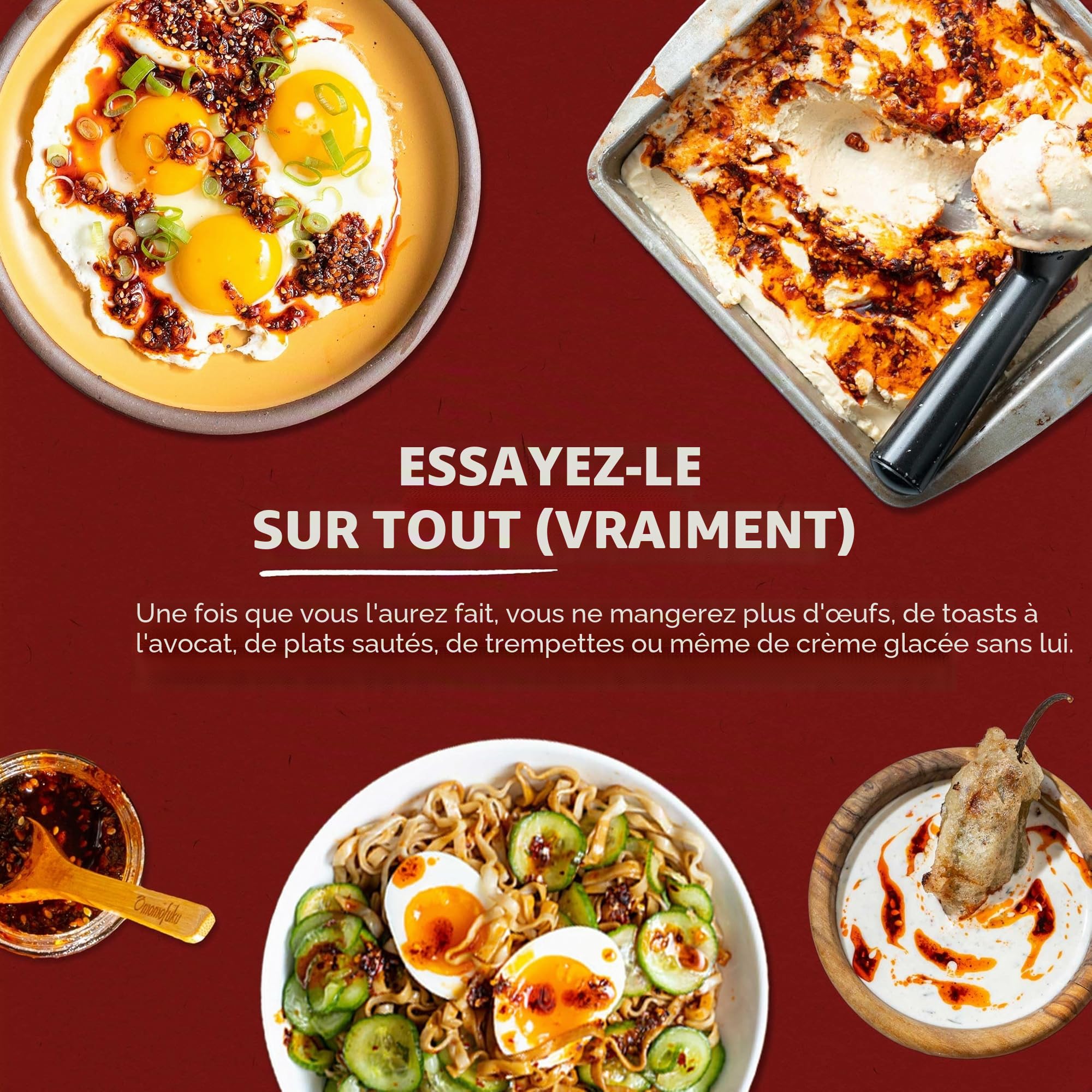 Momofuku Extra Spicy Chili Crunch par David Chang, (150 g) Huile à l'ail croquant et aux échalotes, croustillant pour la cuisson comme sauce ou garniture