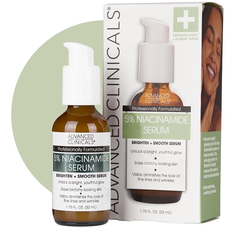 Advanced Clinicals Sérum Facial com Niacinamida 5%, Ácido Hialurônico e Ácido Ferúlico, 50 mL