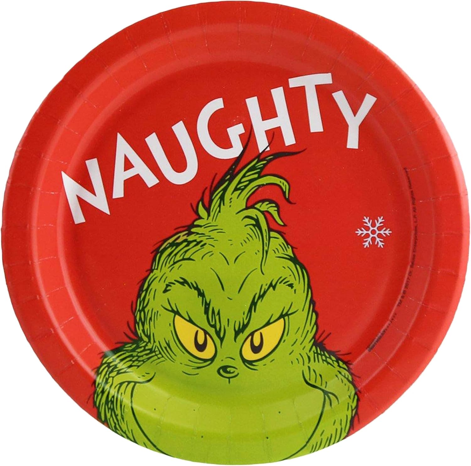 Grinch Christmas Naughty & Nice Party Supply Set - Disposable Paper Desert Plates - Serves 16 image 2
