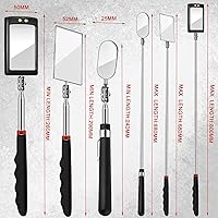 Vista 2 de Espejo de inspección telescópico de 3 piezas, espejo cuadrado redondo, herramienta de inspección para verificar el vehículo, observar pestañas boca