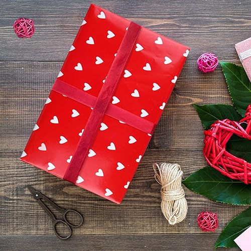 Miniatura 6 de PLULON 6 hojas de papel de regalo de cumpleaños de corazones colorido papel de regalo para cumpleaños, baby shower, bodas