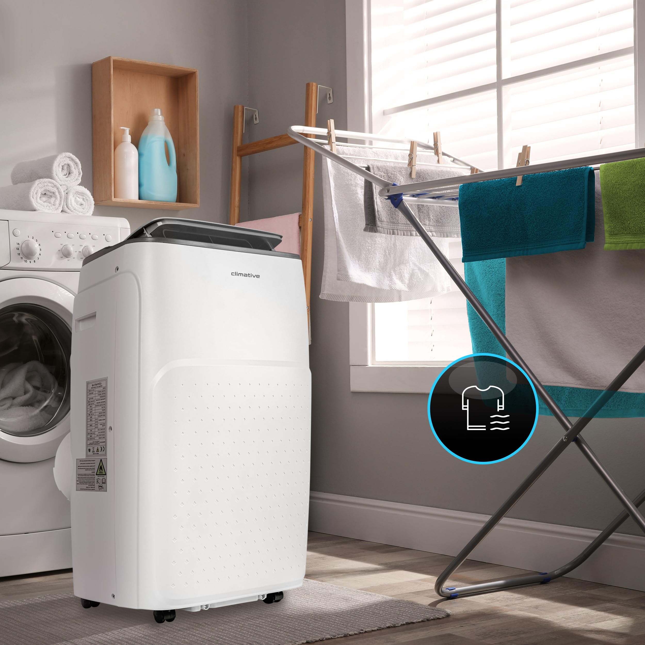 Klimatyzator przenośny Climative AC41-S JET WiFi, 4,1 kW, BTU 14000, do 41 m², klimatyzacja 3w1, osuszanie i wentylacja, w zestawie pilot zdalnego sterowania. Działa z Tuya Smart