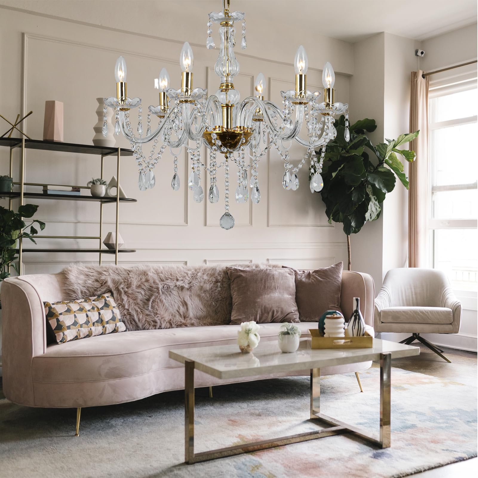 Amazon.co.jp : 6ヘッド - 豪華なゴールドクリアキャンドル