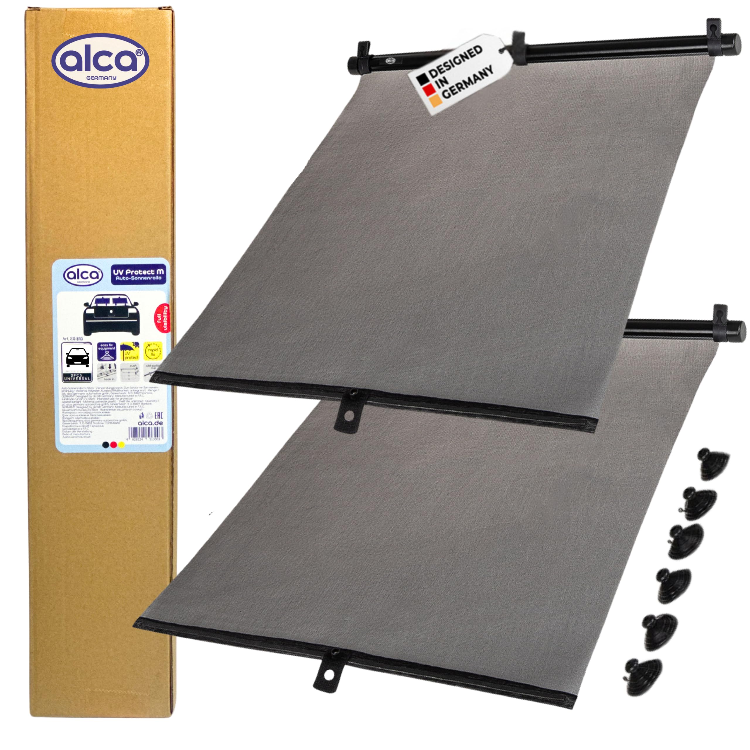 alca Germany Car Window Roller Blinds Child Sun-Shade-s Baby UV Sun-Rays Protection Safe Travel Windows Curtains S Size 40x47cm 513100