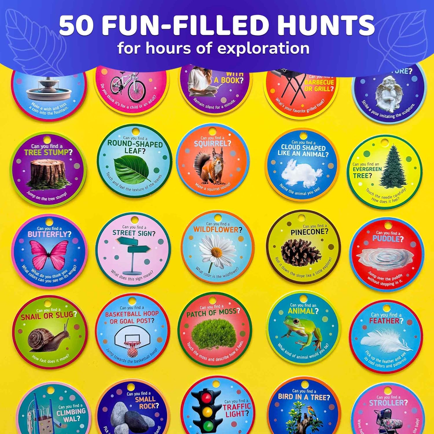 QUOKKA Scavenger Hunt Game for Toddlers 3-5 – 50 Toddler Activities Outdoor Cards Game Set - Fun Educational Play for Preschool Boys and Girls and Early Development