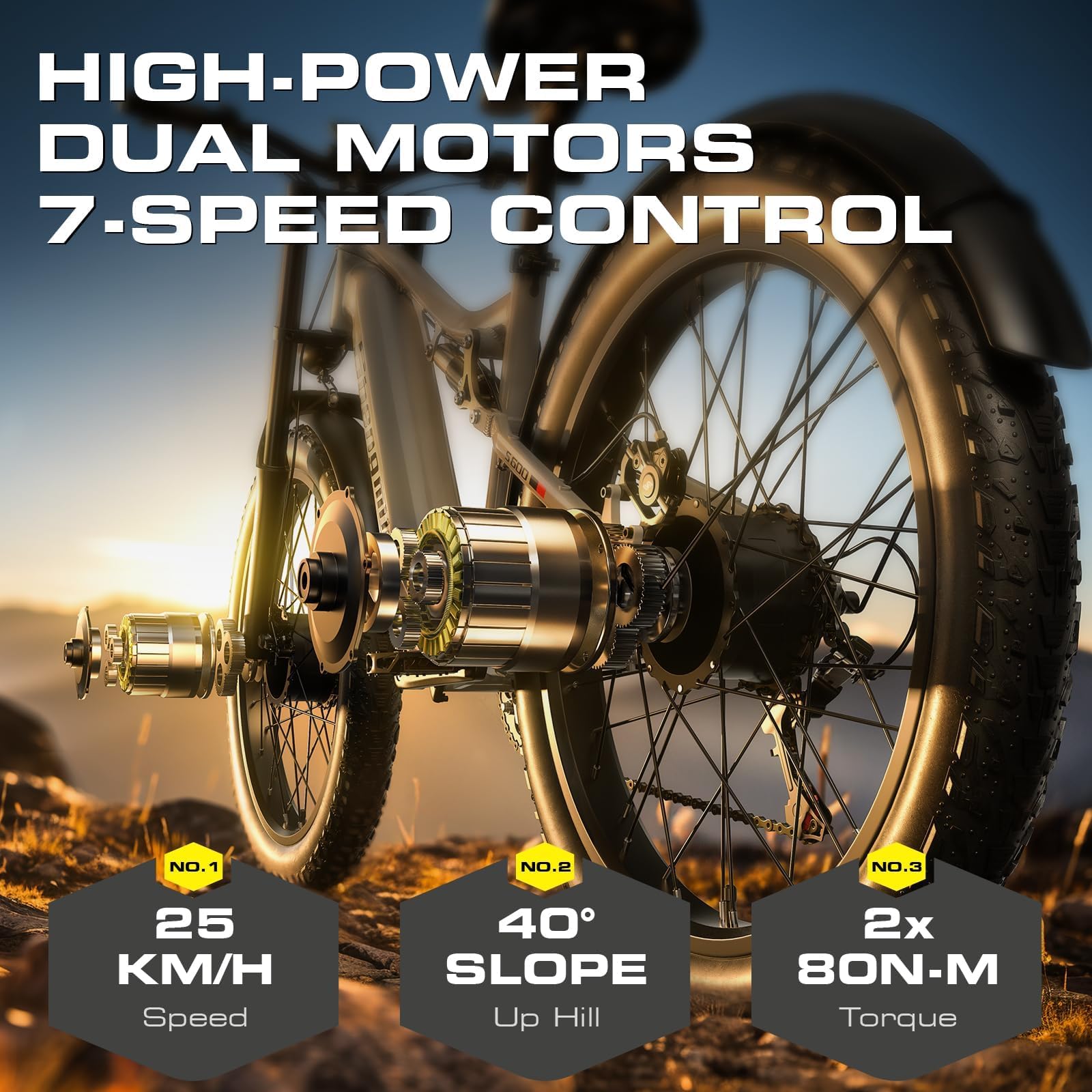 Shengmilo Bici elettriche per pneumatici grassi 26 * 3.0 per adulti, mountain bike elettrica S600, motore con coppia di 95 N∙m, telaio in lega di alluminio, display LCD, batteria ad alta capacità 48V