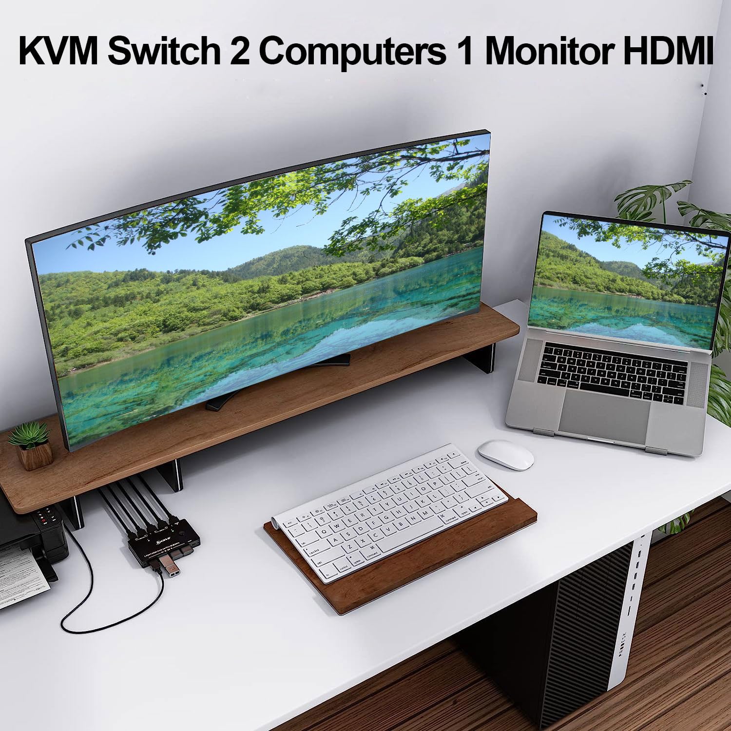 Amazon.com: KCEVE KVM Switch 2 Computer 1 Monitor HDMI, KVM Switch