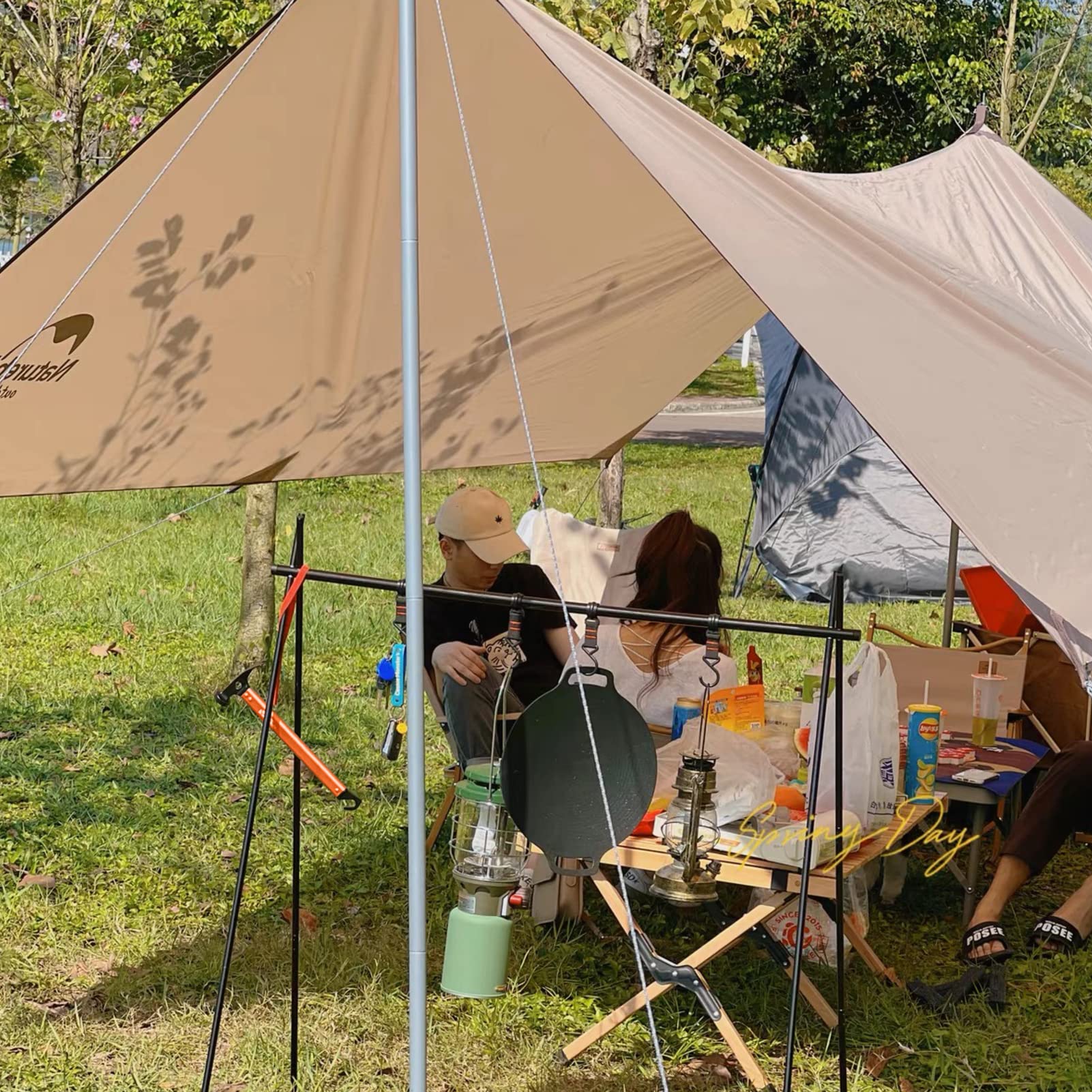 Azarxis Marteau de Piquet de Tente Maillet Camping Extracteur Outil Multifonctionnel Accessoire avec Sac de Transport pour Randonnée Camping