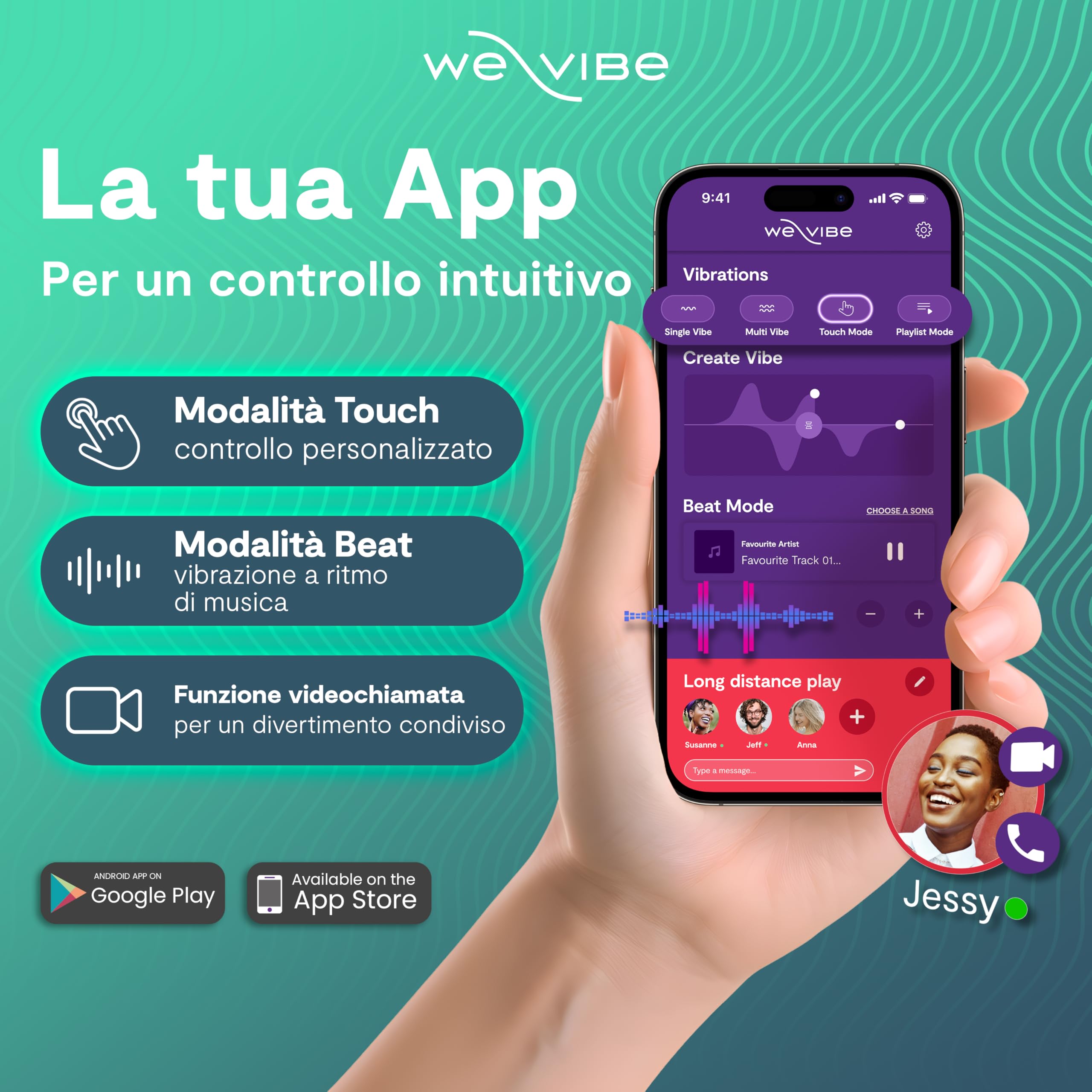 We-Vibe Pivot 2 Anello vibrante per il pene - Anello fallico 52mm - Stimolazione perineo & Clitoride - Controllo App a distanza - 10+ modi di vibrazione - Impermeabile - Sex Toys per uomo e coppie