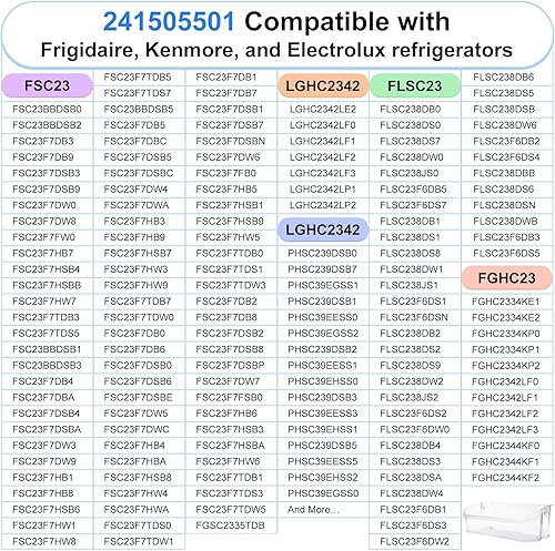 Miniatura 5 de Contenedor de puerta de refrigerador mejorado 241505501 compatible con Frigidaire FFSC2323TSA 241505501 piezas de repuesto LFSC2324VF3 FGSC2335TF0