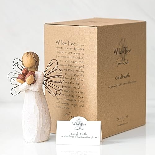 Miniatura 5 de Willow Tree Ángel de la buena salud, una abundancia de salud y felicidad, sosteniendo manzanas como símbolo de esperanza y curación, agradecimiento