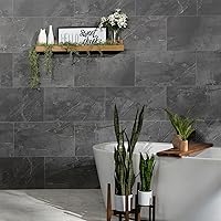 Vista 2 de Palisade Azulejos de Vinilo Entrelazados Impermeables para Pared/Salpicadero para Cocina o Baño en Pizarra Agrietada (Muestra de 4.5x11 pulgadas)