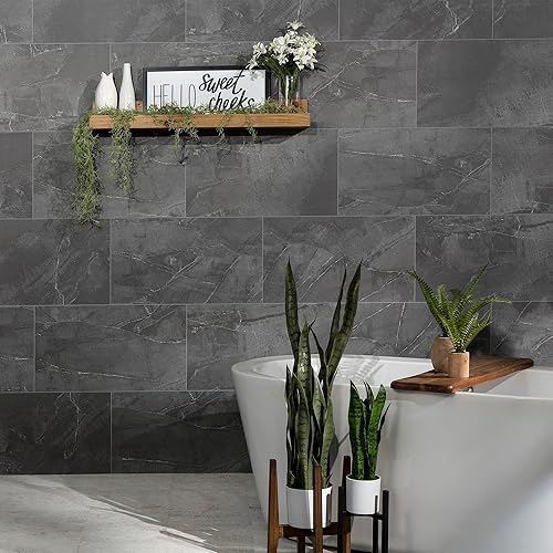 Miniatura 2 de Palisade Azulejos de Vinilo Entrelazados Impermeables para ParedSalpicadero para Cocina o Baño en Pizarra Agrietada (Muestra de 4.5x11 pulgadas)
