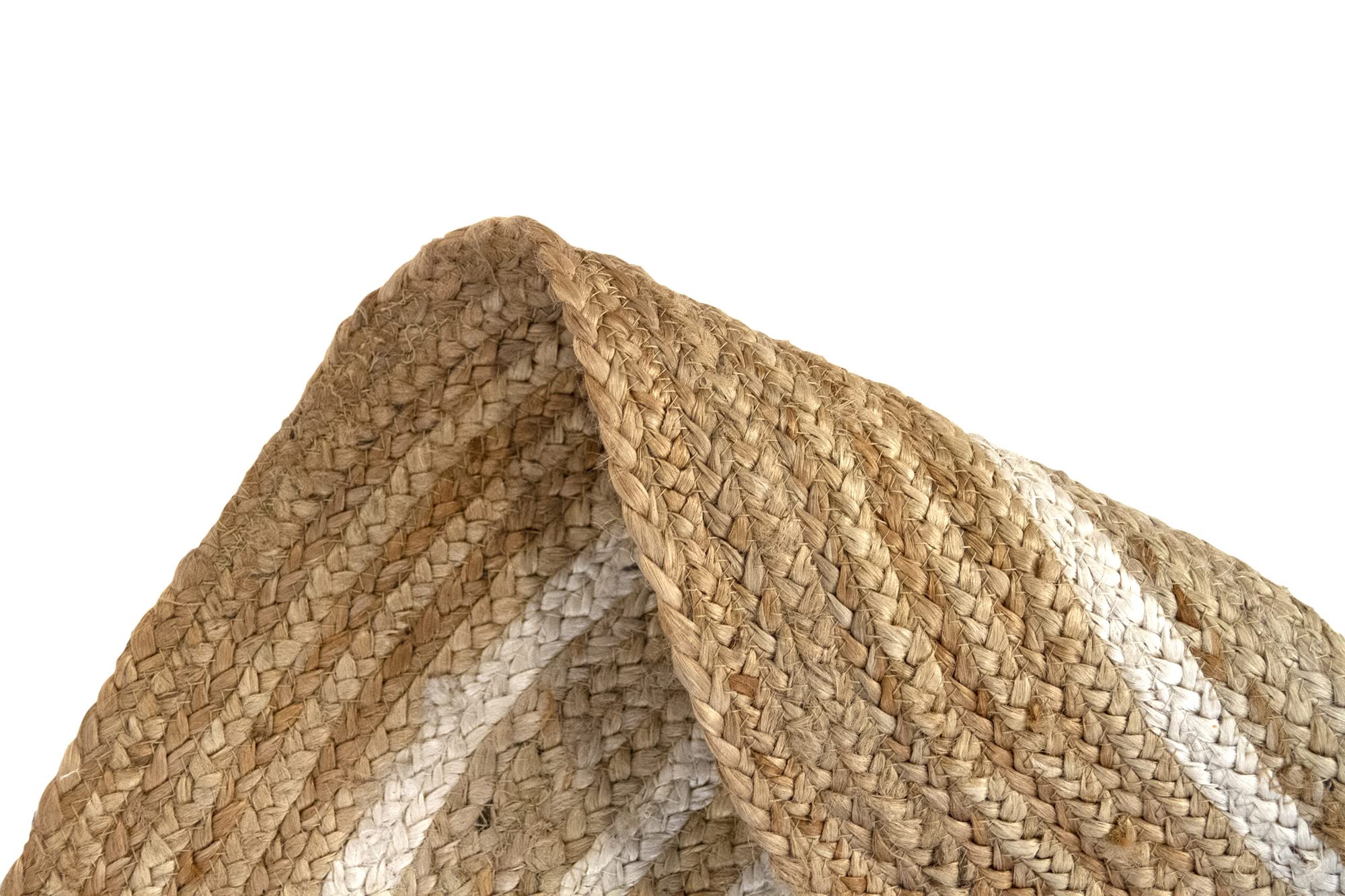 Hamid - Tapis en Fibre de Jute Alhambra 100% Naturel Blanc Rond Tissé à la Main pour Salon, Chambre, Couloir (Blanc, 100x100 cm)