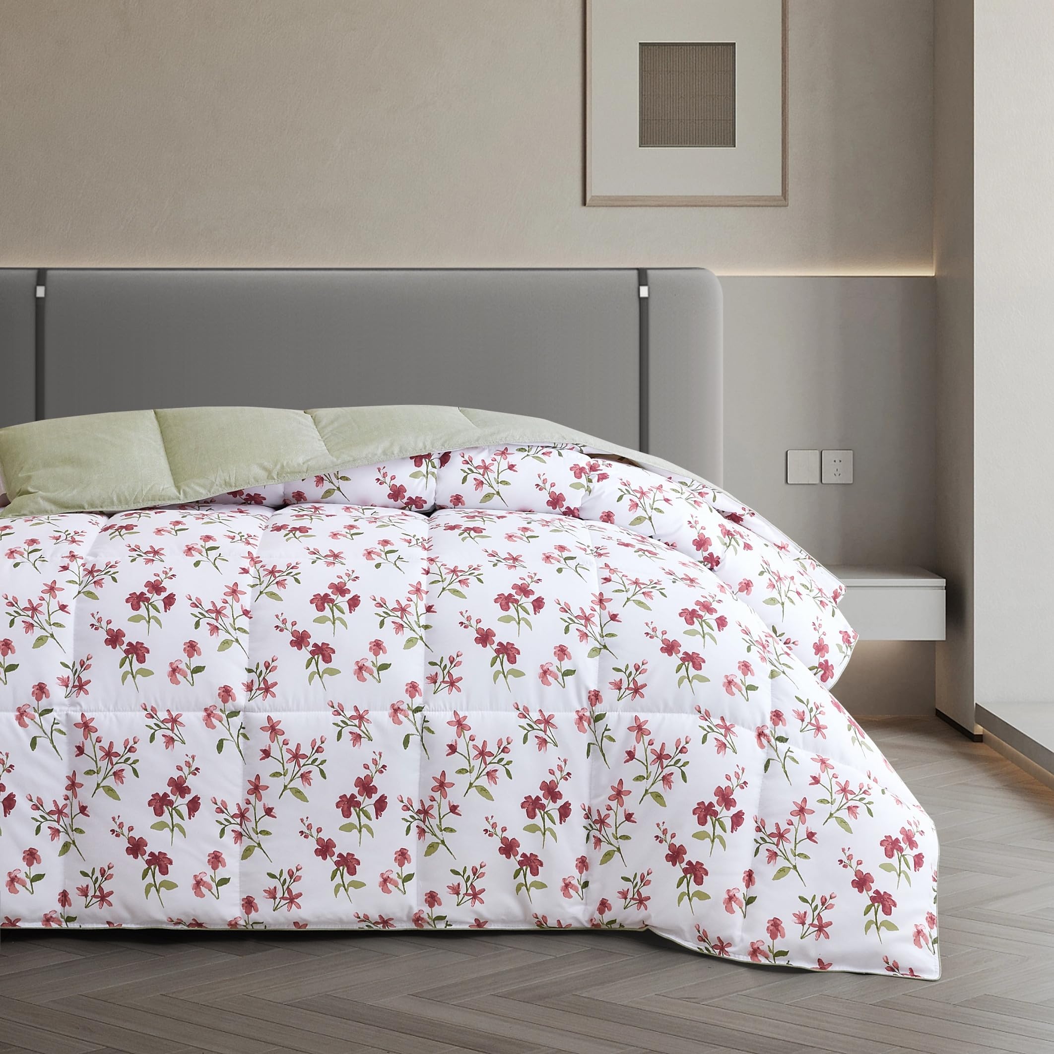 Atenas - Duvet Krisa con Estampado Floral y Reverso sólido (Cama 105 (180x220))