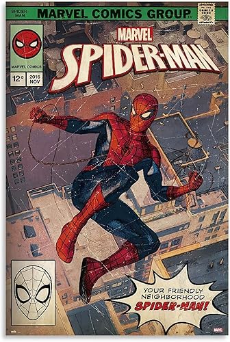 Póster de película de Spider-Man para habitación, 12 x 18 pulgadas, sin marco, arte de pared para decoración de dormitorio de niños, decoración de