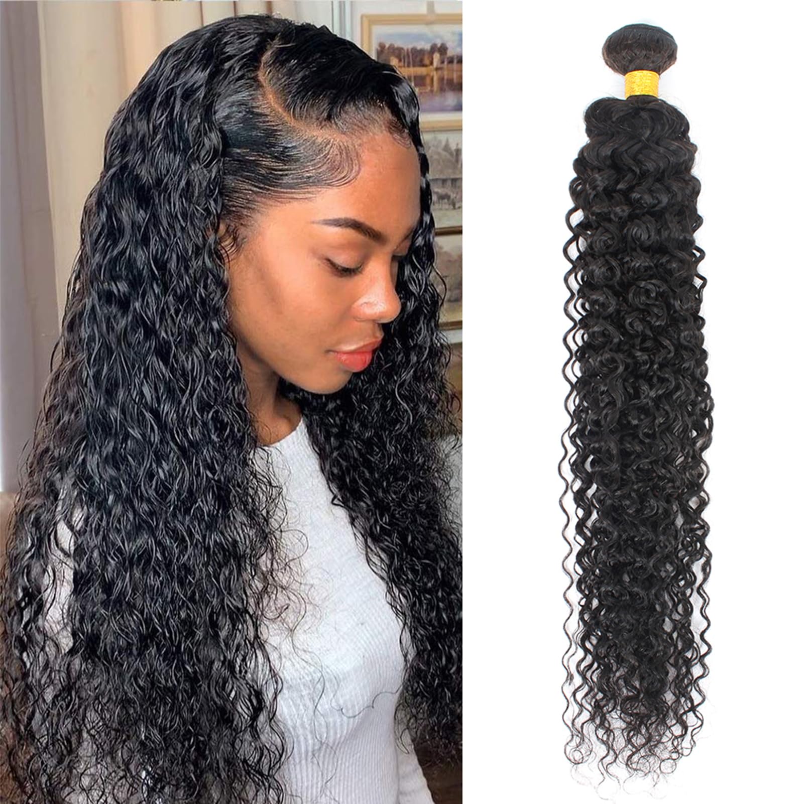 12A Water Wave Bundles Human Hair 20 Inch Full And Thick Single Bundle 100% Unprocessed Brazilian Virgin Hair Soft Water Curly Bundles Human Hair