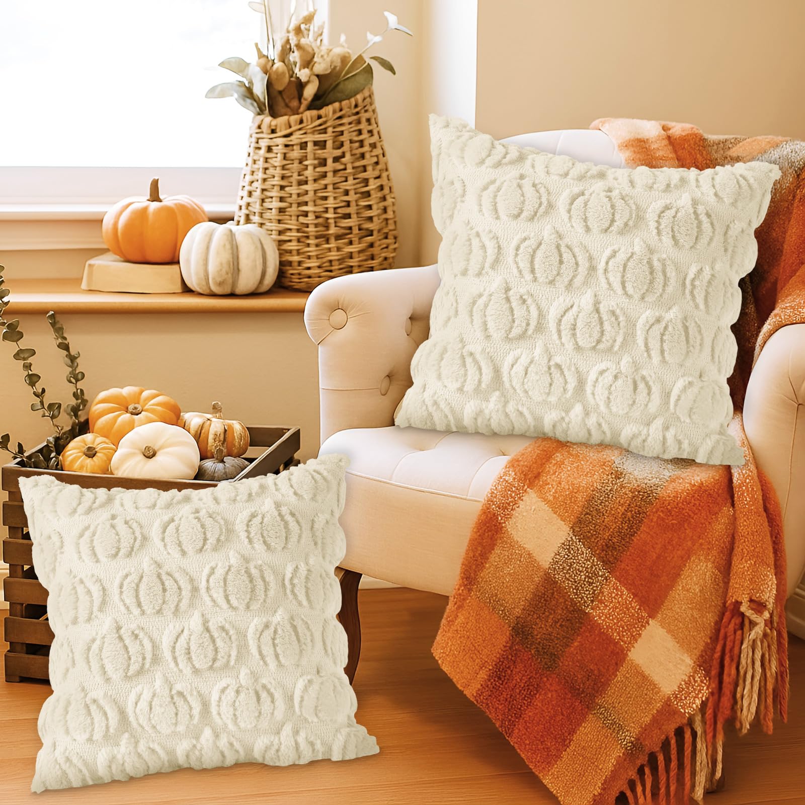 Benjia Fall 18x18 Throw Pillow Covers Set of 2 - Image 4