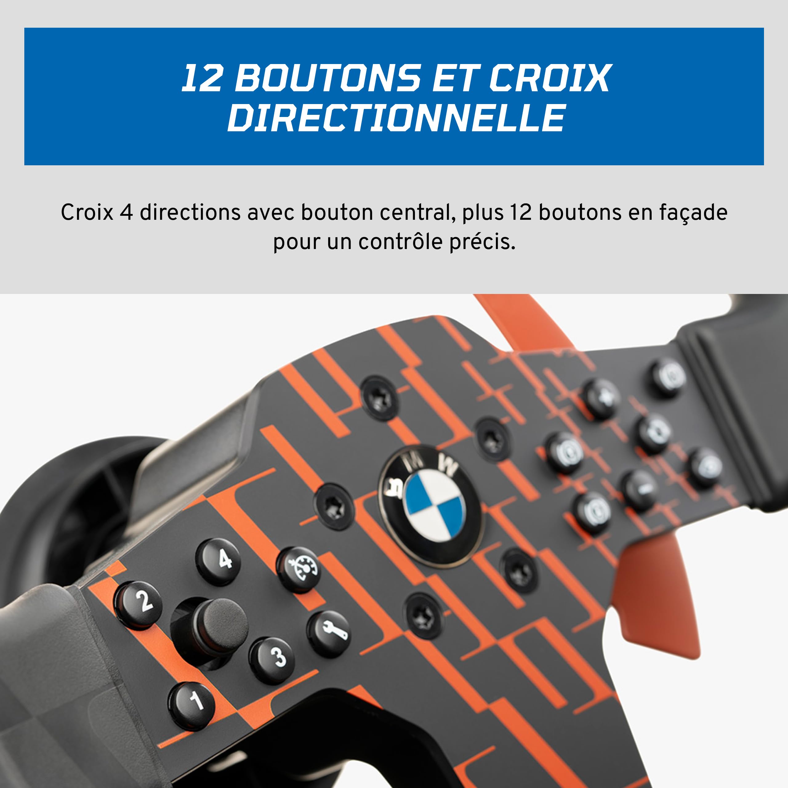 FANATEC Sim Racing Volant CSL BMW – PC, PS5, PS4 | Poignée Caoutchoutée, Écran LED, RevStripe, Palettes Métalliques