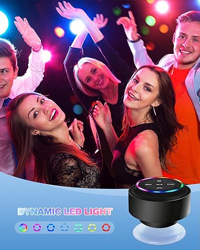 Miniatura 7 de Altavoz Bluetooth impermeable, altavoz de ducha, IP67 impermeable, luz LED, flotante, ventosa, altavoces portátiles para viajes, piscina, playa,