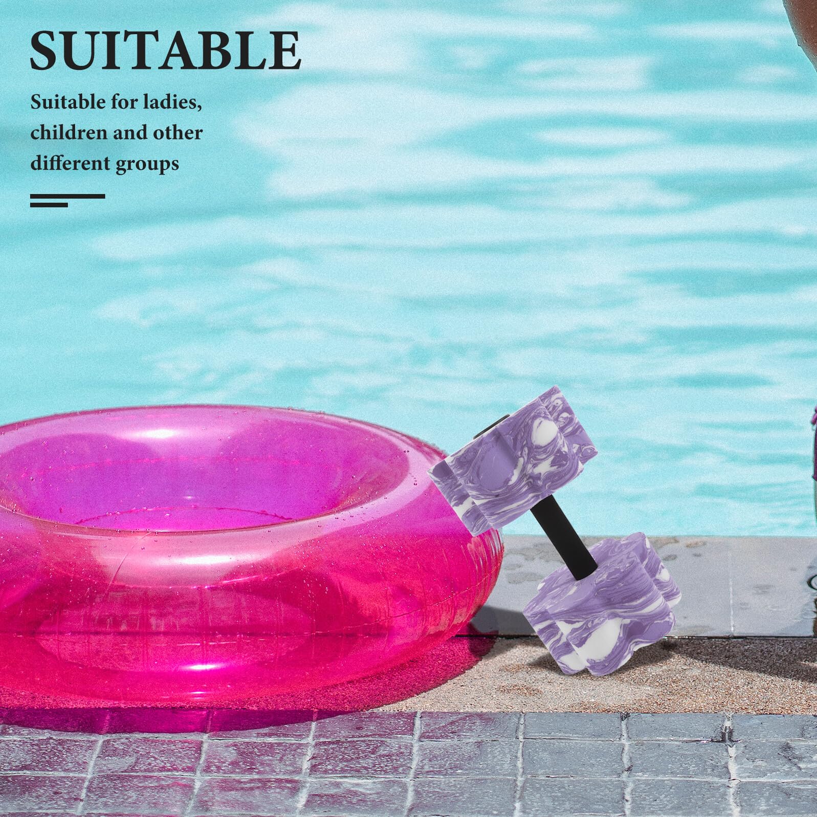 Levemolo Manubri da Nuoto in Eva 2 Unit con Manico per Yoga e Allenamento di Stabilità, Attrezzi per Acquagym Piscina per Vacanze Estive e Fitness in Acqua