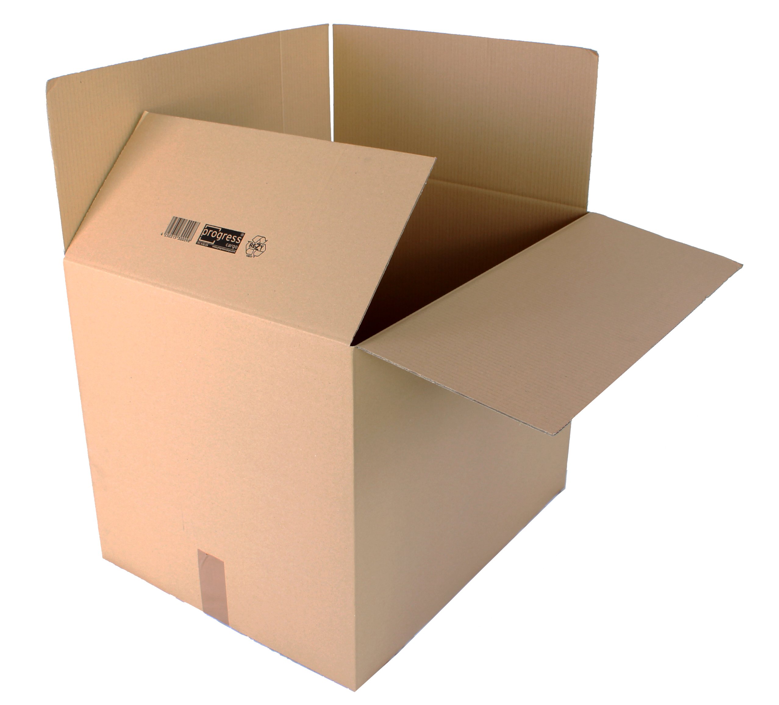 Wellpapp-Faltkarton PC K10.09, 1-wellig, 600 x 480 x 485 mm, 20-er Pack, braun