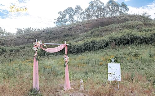 Miniatura 7 de Lisuun Flores de arco de boda, flores artificiales para decoración, guirnalda de flores grandes para boda romántica en anticipación y ceremonia de