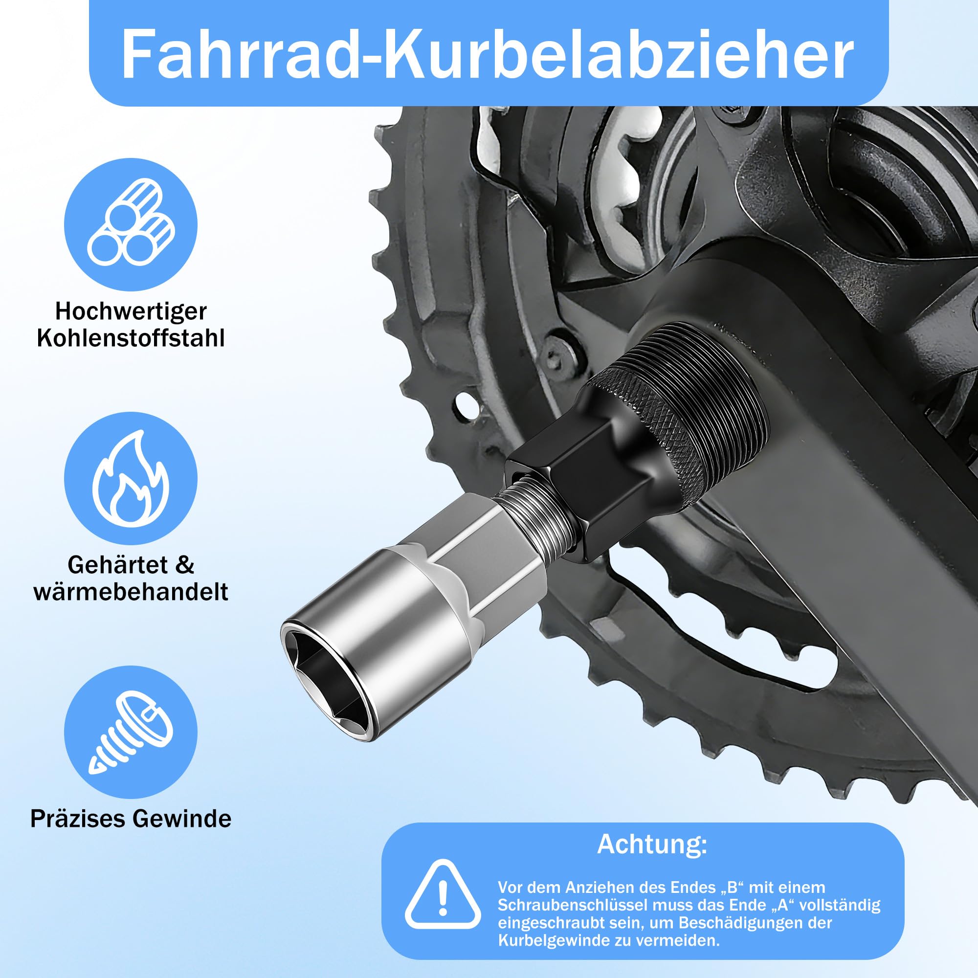Zocipro Ściągacz korby rowerowej, zestaw narzędzi do suportu rowerowego, narzędzie do suportu i ściągacza korby, klucz 16 mm, klucz do korby rowerowej, zestaw narzędzi do usuwania korby rowerowej