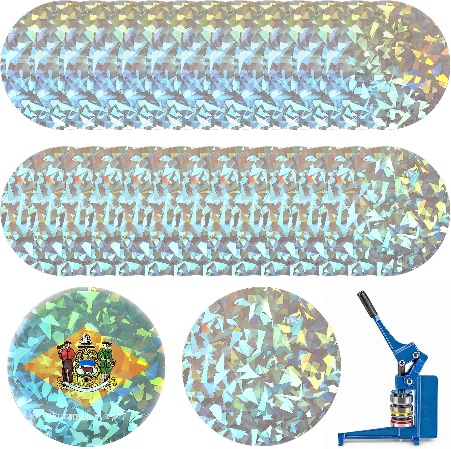 Film Transparent, Film De Badge 100 Pièces Pour Bouton Badge Rond, Film De Protection Transparent Pour Badge DIY Button Maker Clear StampsStamps(25mm