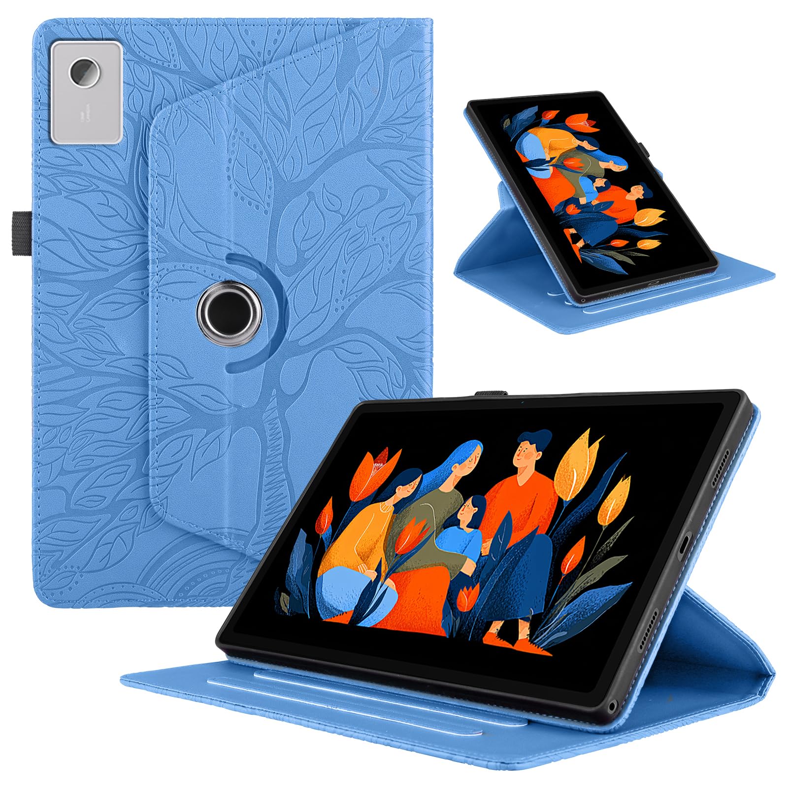 Funda para Samsung Galaxy Tab S9/ S8/ S7 11" (SM-X710/X700/T870) PU Cuero Tablets Protectora Cover 360°Carcasa Giratoria de ángulo Múltiple Stand Función Tablets Funda,Rojo Árboles — view 145