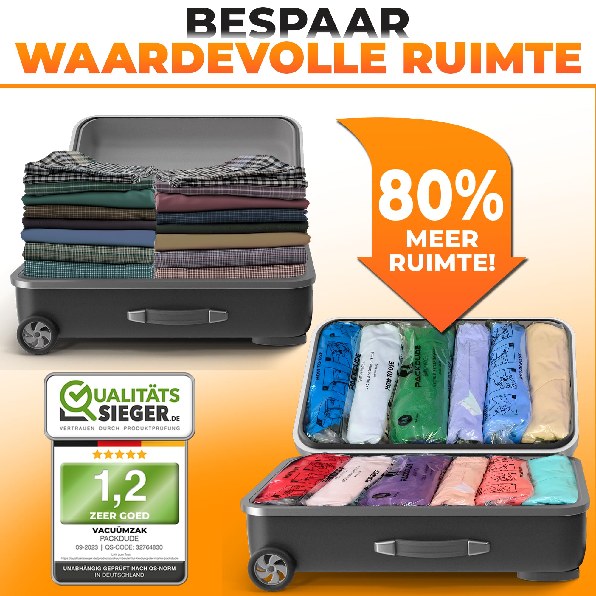 Vacuümzakken kleding 6-delige set kopen