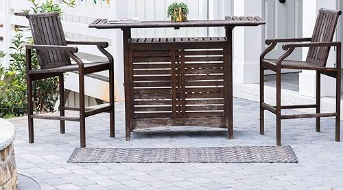 Vista 822 de Unique Loom Alfombra Colección enrejado Marroquí Celosía Transicional Interior y Exterior, Polipropileno Gris carbón/natural