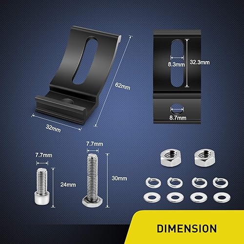 Miniatura 10 de Nilight 2 soportes de montaje lateral universales ajustables para barra de luz LED, color negro