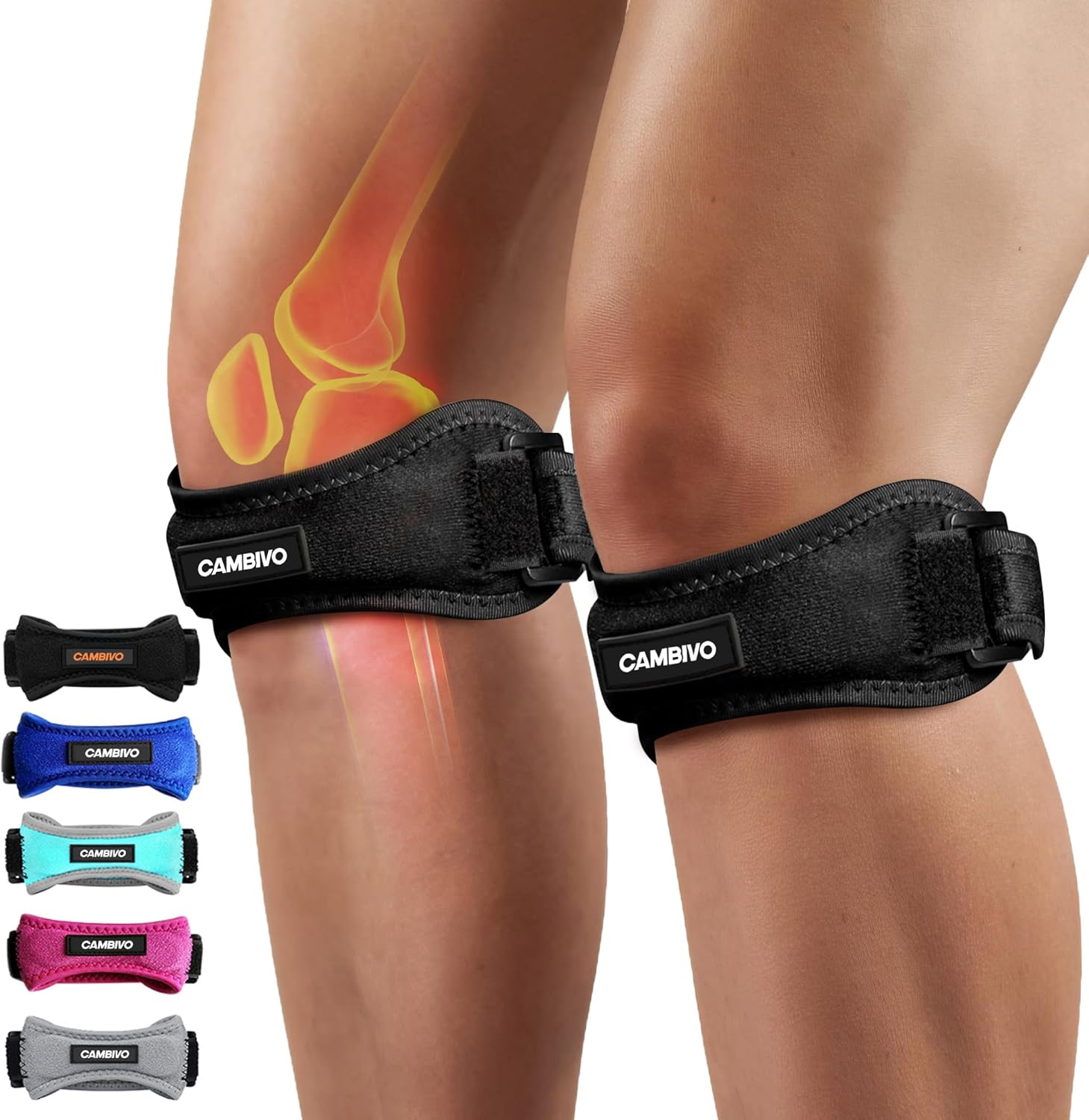 CAMBIVO 2 Pack Knee Braces for Women
